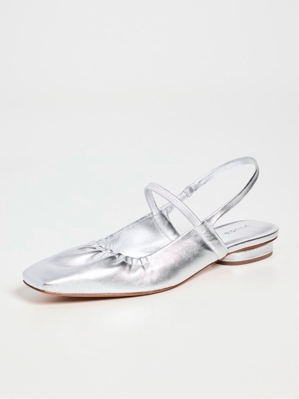 Vince - Silver Metallic Slingback Flats